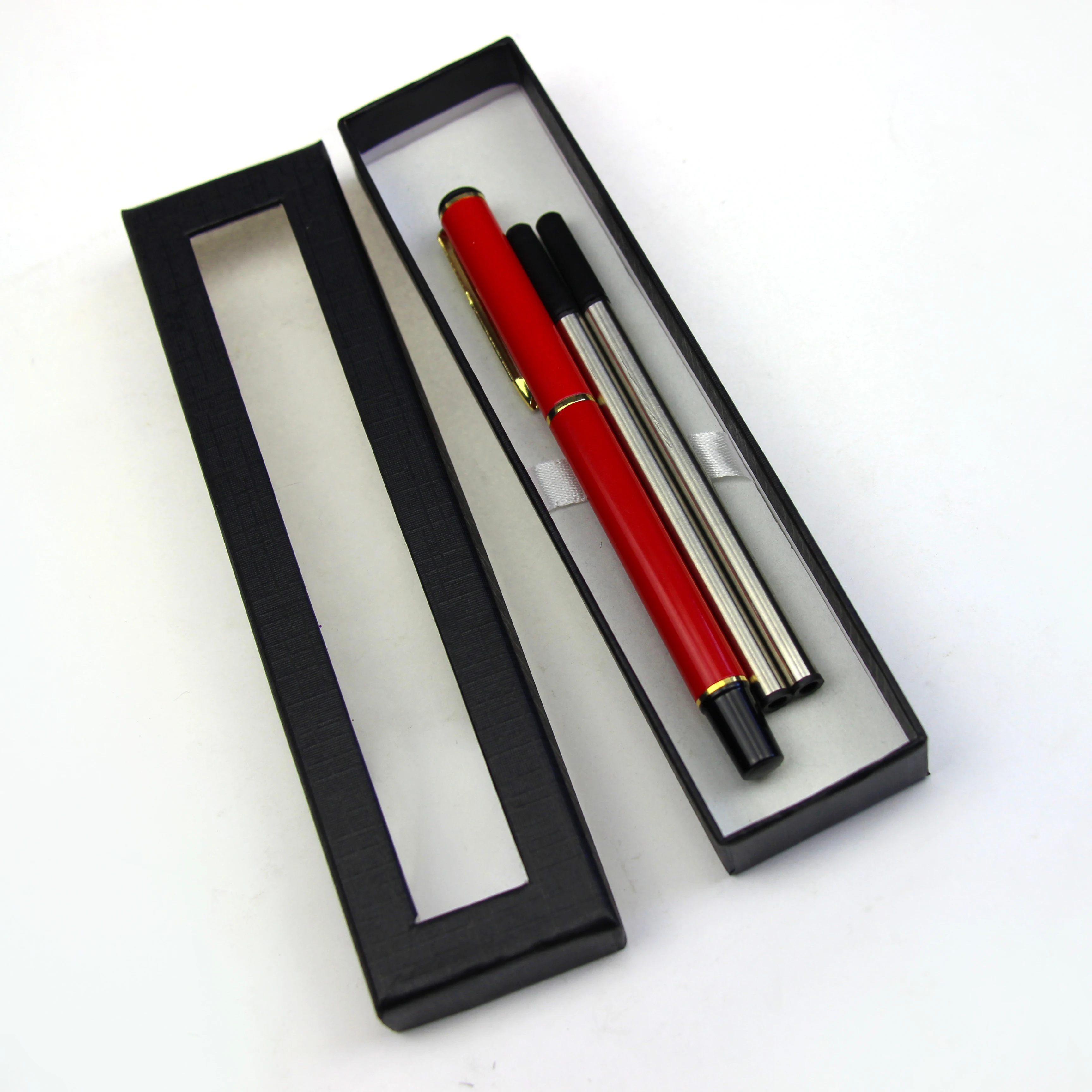 1 комплект висококачествена метална гелевой писалка с гравирани с логото, подарък химикалка за подпис, нови студентски канцеларски материали, черна дръжка с кутия за писалки Изображение 5
