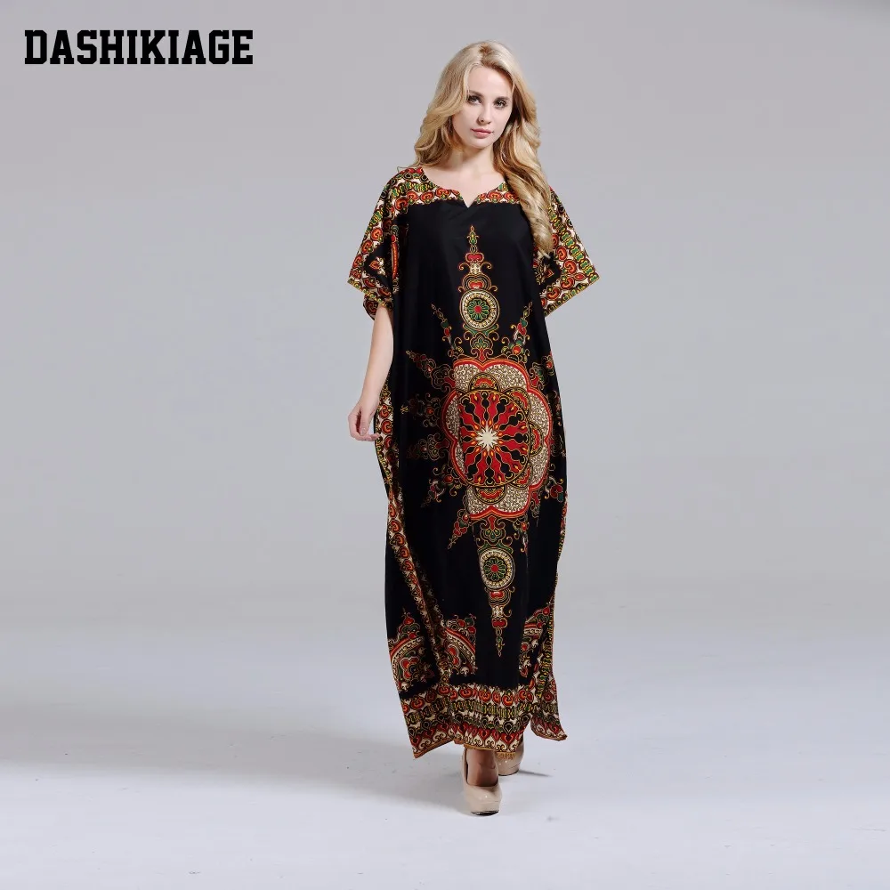 Dashikiage Ново постъпването на жената дашики от 100% памук с африканските принтом, страхотно елегантна женствена рокля в африканския стил Изображение 0