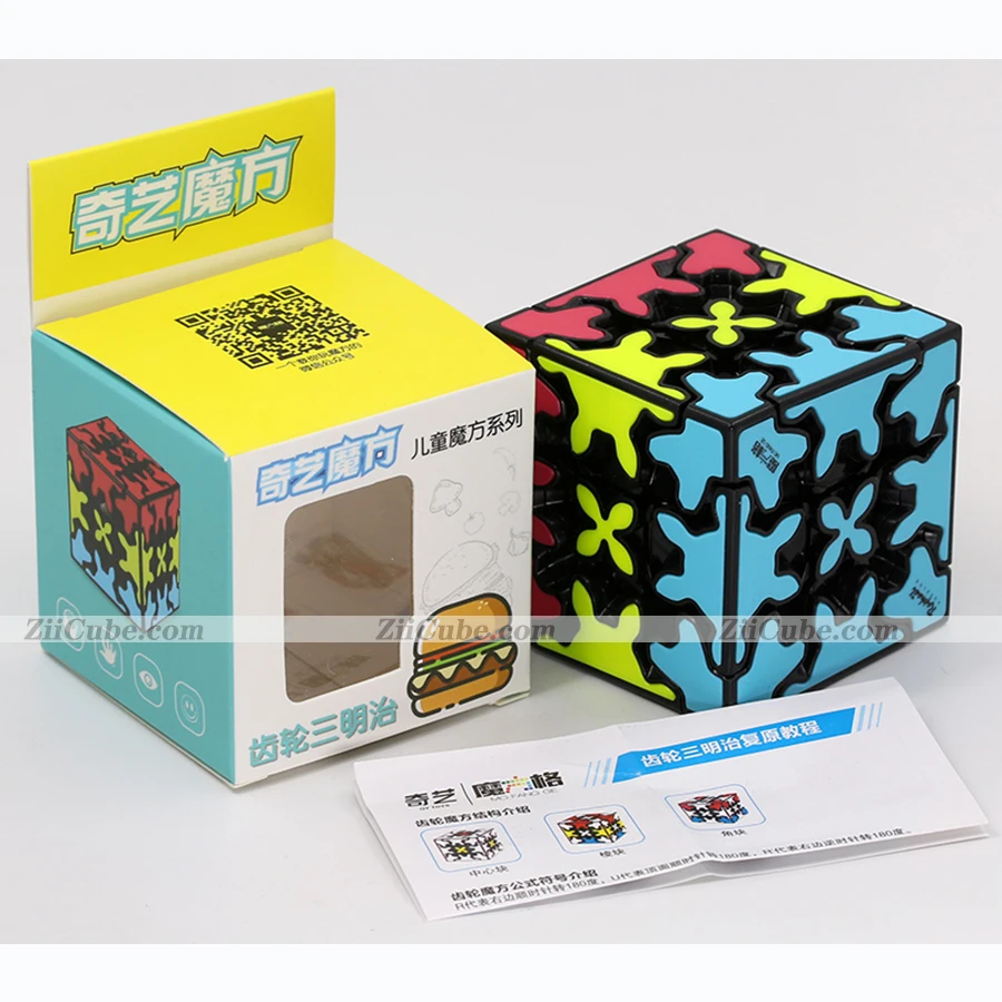QiYi XMD Magic Cube Gear 3x3x3 Сандвич 3x3 Цвят Без Етикети Професионален Обрат Мъдрост Обучение Mgico Cubo Тревожно Играчка Играта Изображение 5