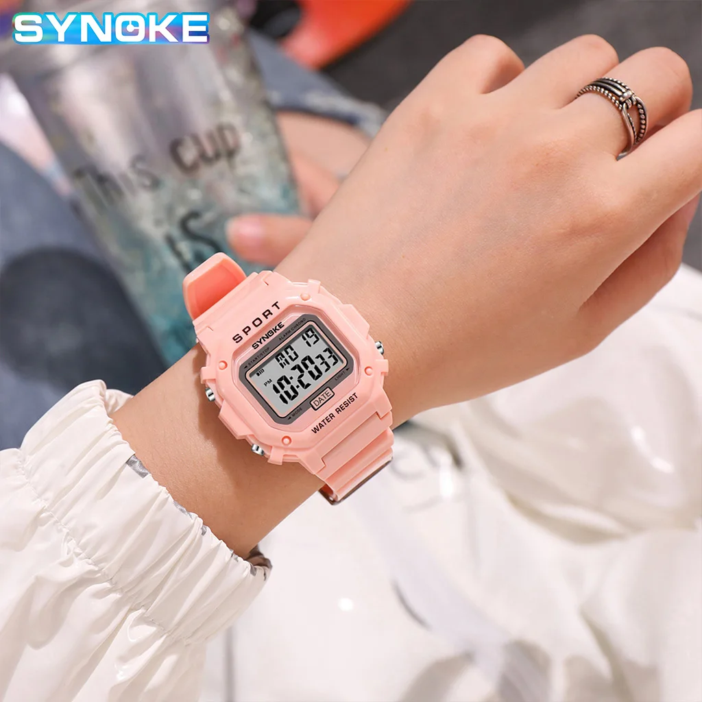 SYNOKE Военни часовници за мъже, модерен топ марка, спортни водоустойчиви дамски електронни часовници, мъжки дигитален часовник Relogio Masculino Изображение 3