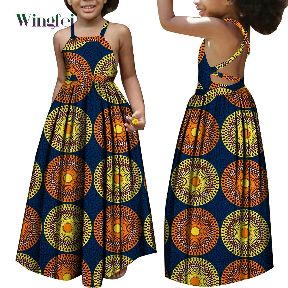 Африкански Рокли за Момичета, Детски Дрехи в стил Дашики, Модни Дълги Рокли с Флорални Принтом в Анкара, Детска Африканска Облекло WYT728 Изображение 0