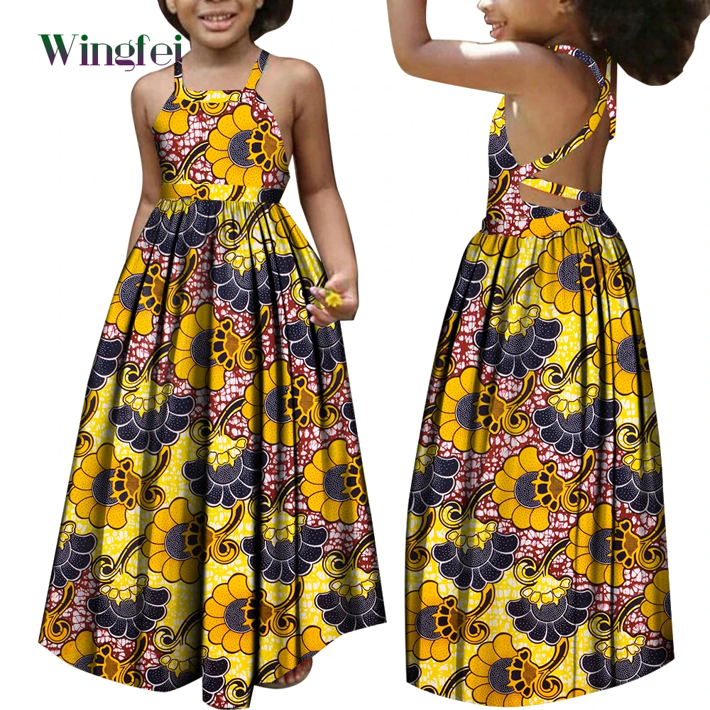 Африкански Рокли за Момичета, Детски Дрехи в стил Дашики, Модни Дълги Рокли с Флорални Принтом в Анкара, Детска Африканска Облекло WYT728 Изображение 3