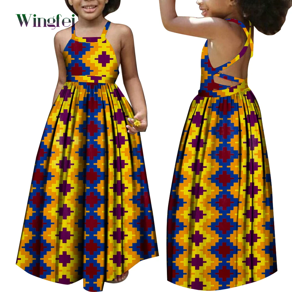 Африкански Рокли за Момичета, Детски Дрехи в стил Дашики, Модни Дълги Рокли с Флорални Принтом в Анкара, Детска Африканска Облекло WYT728 Изображение 4