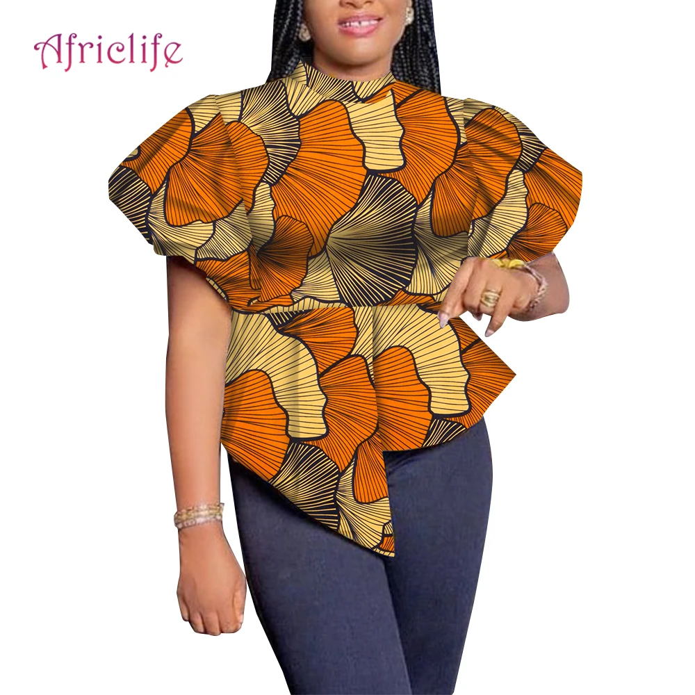 Африкански топ за жени, африкански блузи за жени, риза с принтом на Анкара, лятна популярните модни дамски офис облекло Wy9416 Изображение 0