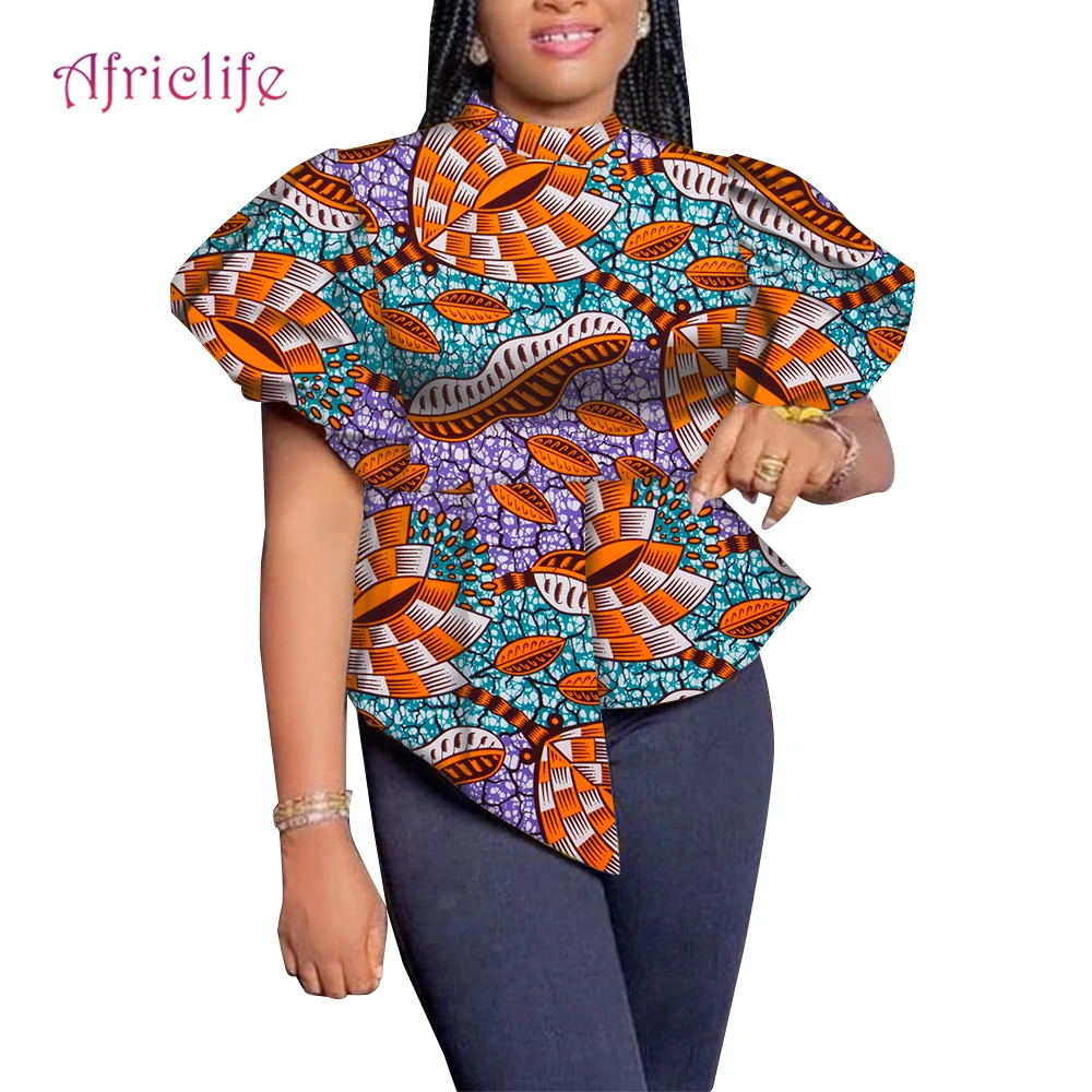 Африкански топ за жени, африкански блузи за жени, риза с принтом на Анкара, лятна популярните модни дамски офис облекло Wy9416 Изображение 1