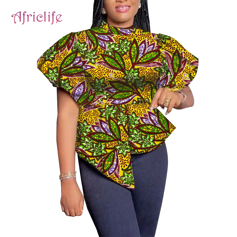 Африкански топ за жени, африкански блузи за жени, риза с принтом на Анкара, лятна популярните модни дамски офис облекло Wy9416 Изображение 4