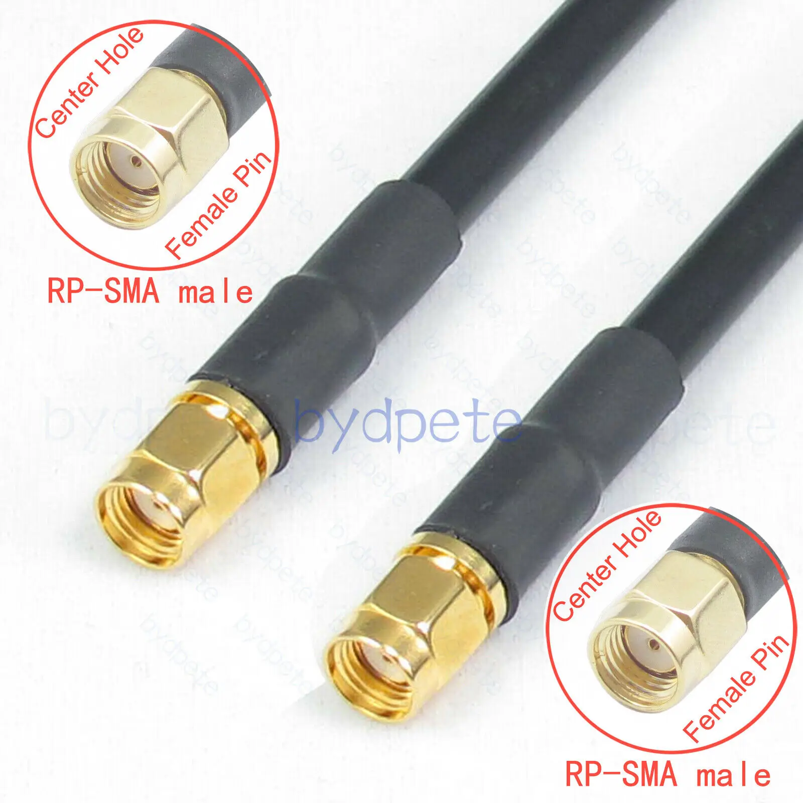 Включете RP-SMA до штекеру RP-SMA LMR240 LMR-240 коаксиален кабел коаксиален кабел с ниски загуби лот Изображение 0