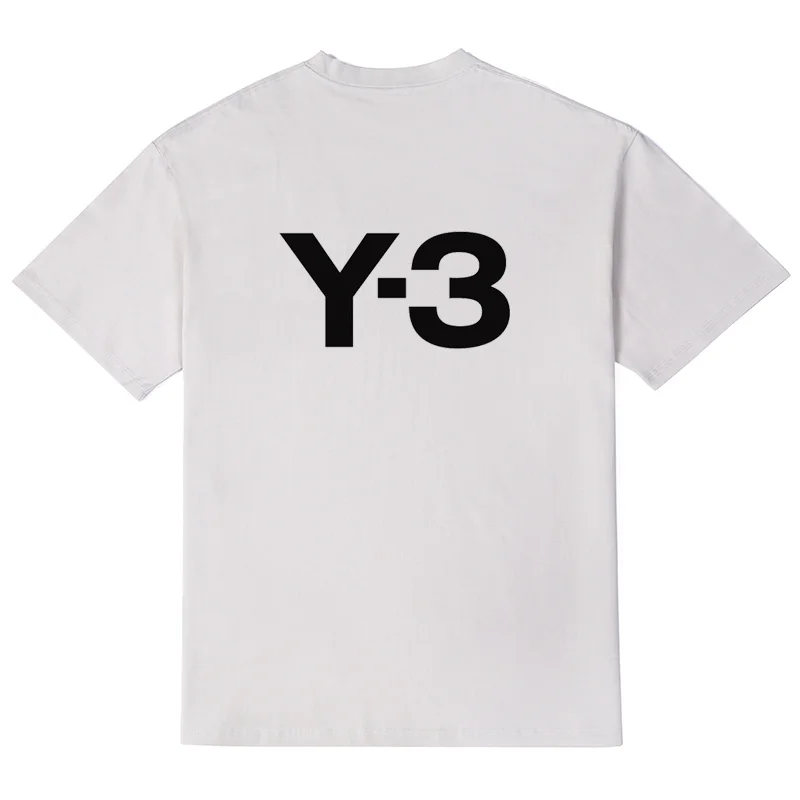 Година 3 YOHJI YAMAMOTO Лятна новост в писмото принтом Y-3, свободна удобни ежедневни модна тениска в стила на двойки за мъже и жени Изображение 2