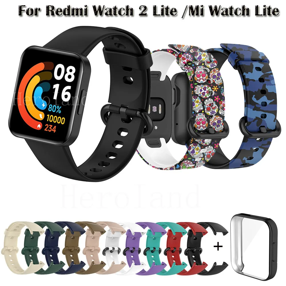 Гривна Силикон каишка За часовник Redmi Watch 2 Lite SmartWatch Каишка За Xiaomi Mi Watch Lite Каишка Гривна С Защитен Калъф Изображение 0