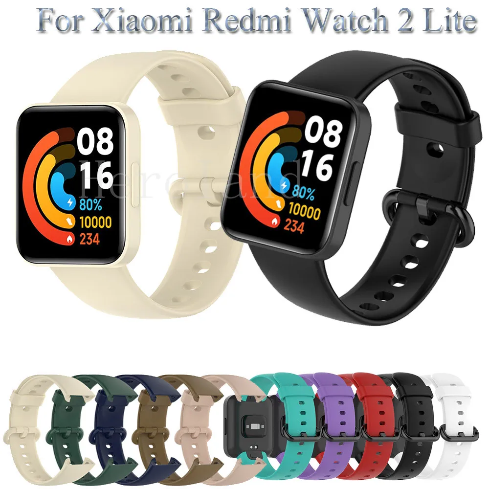 Гривна Силикон каишка За часовник Redmi Watch 2 Lite SmartWatch Каишка За Xiaomi Mi Watch Lite Каишка Гривна С Защитен Калъф Изображение 2