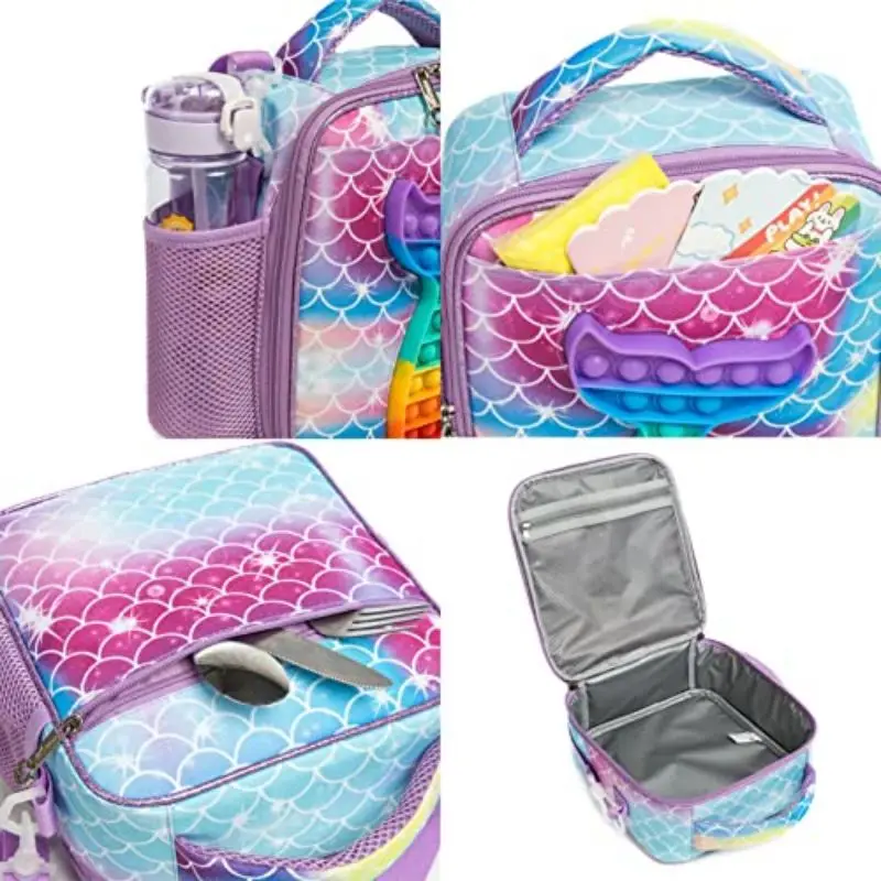 Детска чанта-хладилник за момичета Popit Попърс, изолирано детска чанта за обяд, термосумка с каишка, детска чанта за обяд за училище Изображение 2