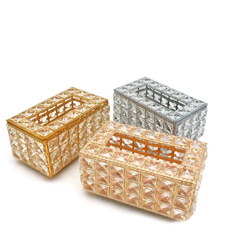 Европейската мода креативната кутия за салфетки с кристали Изображение 0
