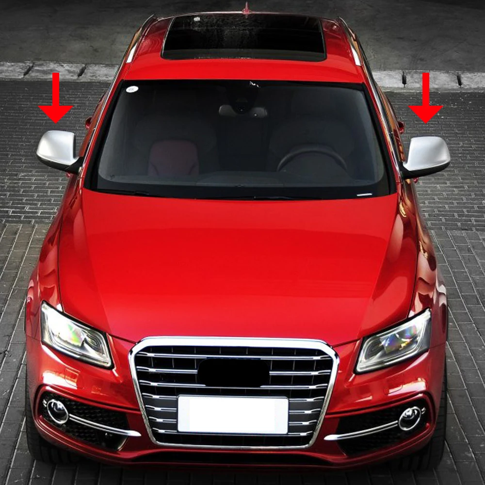 За Audi Q5 2009-2015 Q7 2009-20171 Двойка Матиран Хром ABS Капак на Корпуса на Огледалото за обратно виждане Защитно покритие, Странично вид на Кутията Огледала за Обратно виждане Изображение 1