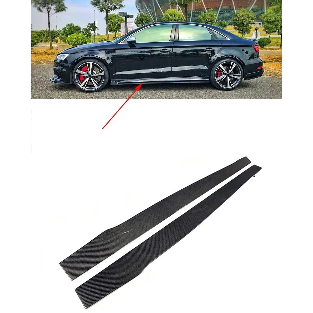 За Audi RS3 2017 2018 странични прагове от въглеродни влакна, пълнители за устни, комплекти за тяло Изображение 1