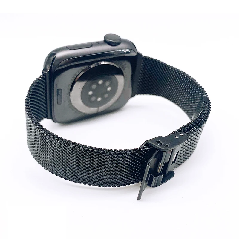 Каишка с милански линия за Apple Watch band 45 mm/41 мм 44 мм 40 мм въжета iWatch тънка стоманена гривна серия 5 4 3 SE 6 7 Correa woman Изображение 1