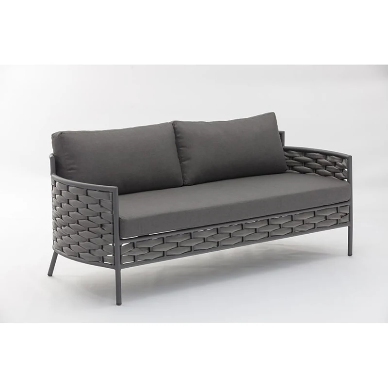 Плетени мебели от ратан и Модерен дизайн, уличен стол Twist, комплект от 4 теми, градински диван, висококачествена алуминиева рамка Изображение 2