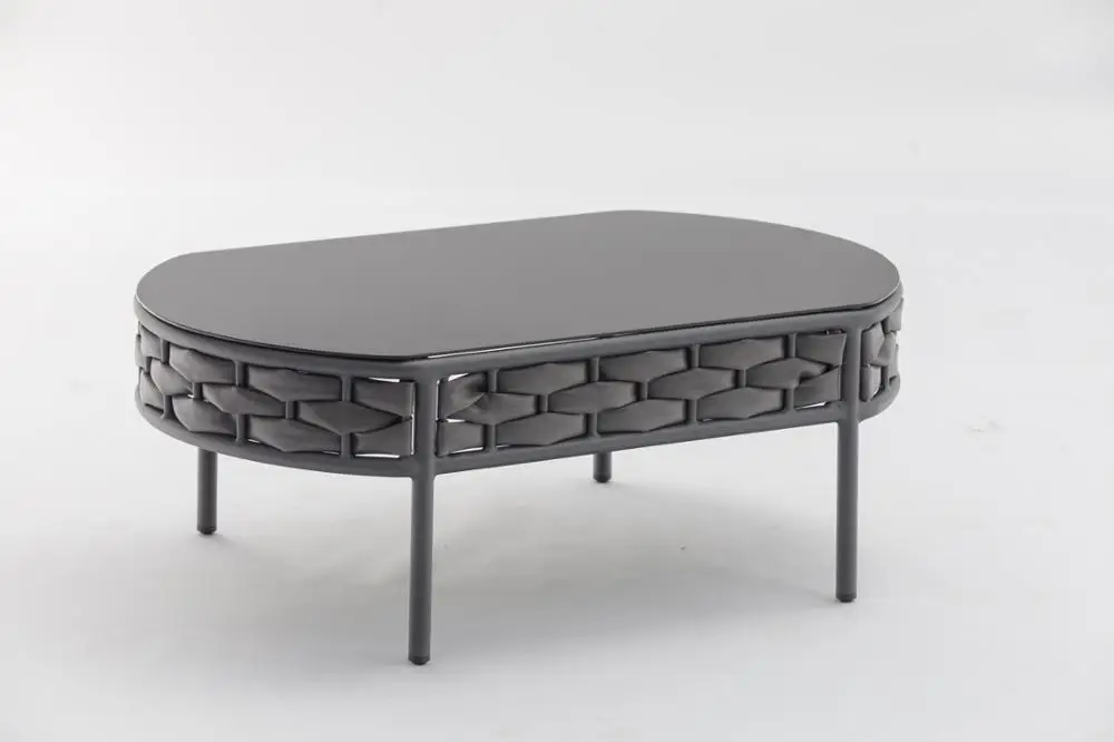 Плетени мебели от ратан и Модерен дизайн, уличен стол Twist, комплект от 4 теми, градински диван, висококачествена алуминиева рамка Изображение 3