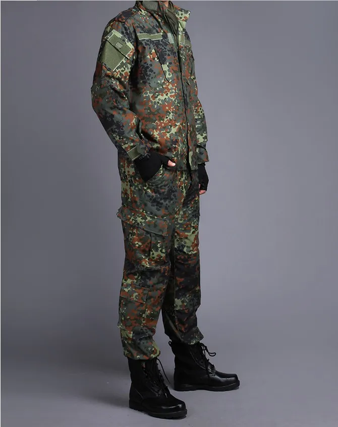 Страйкбольная тактическа армия униформи BDU, бойна риза и панталони, комплект, градинска облекло за пейнтбола, лов, немски камуфлаж Изображение 5