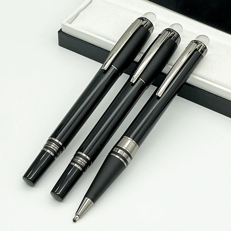 Химикалка химикалка-roller MB, звездообразное матирано връзка от черно и смола със сериен номер, по-гладко писане Изображение 0